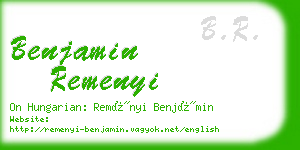 benjamin remenyi business card